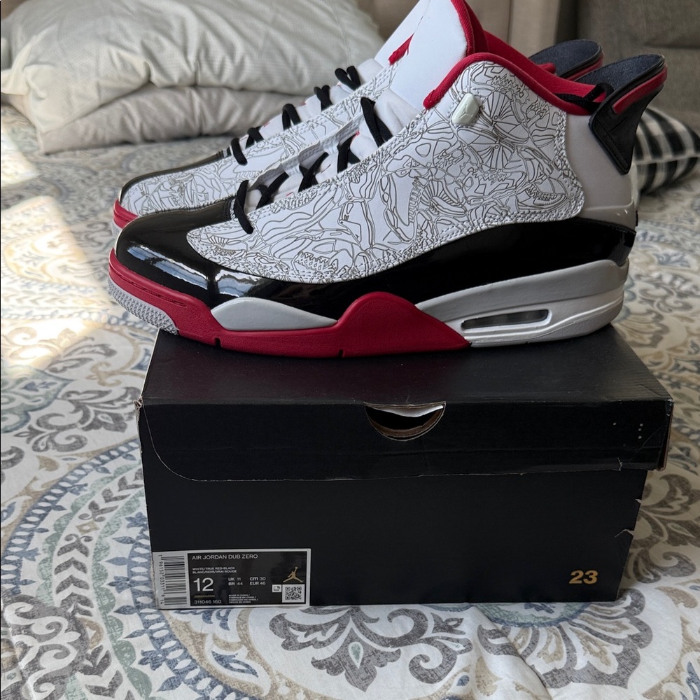 Jordan Dub Zero Sneakers - Black, Red, White
